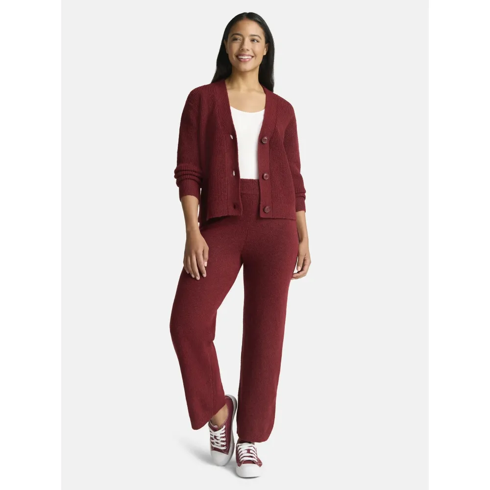 Women's Plus Cardigan and Pants Sweater Set