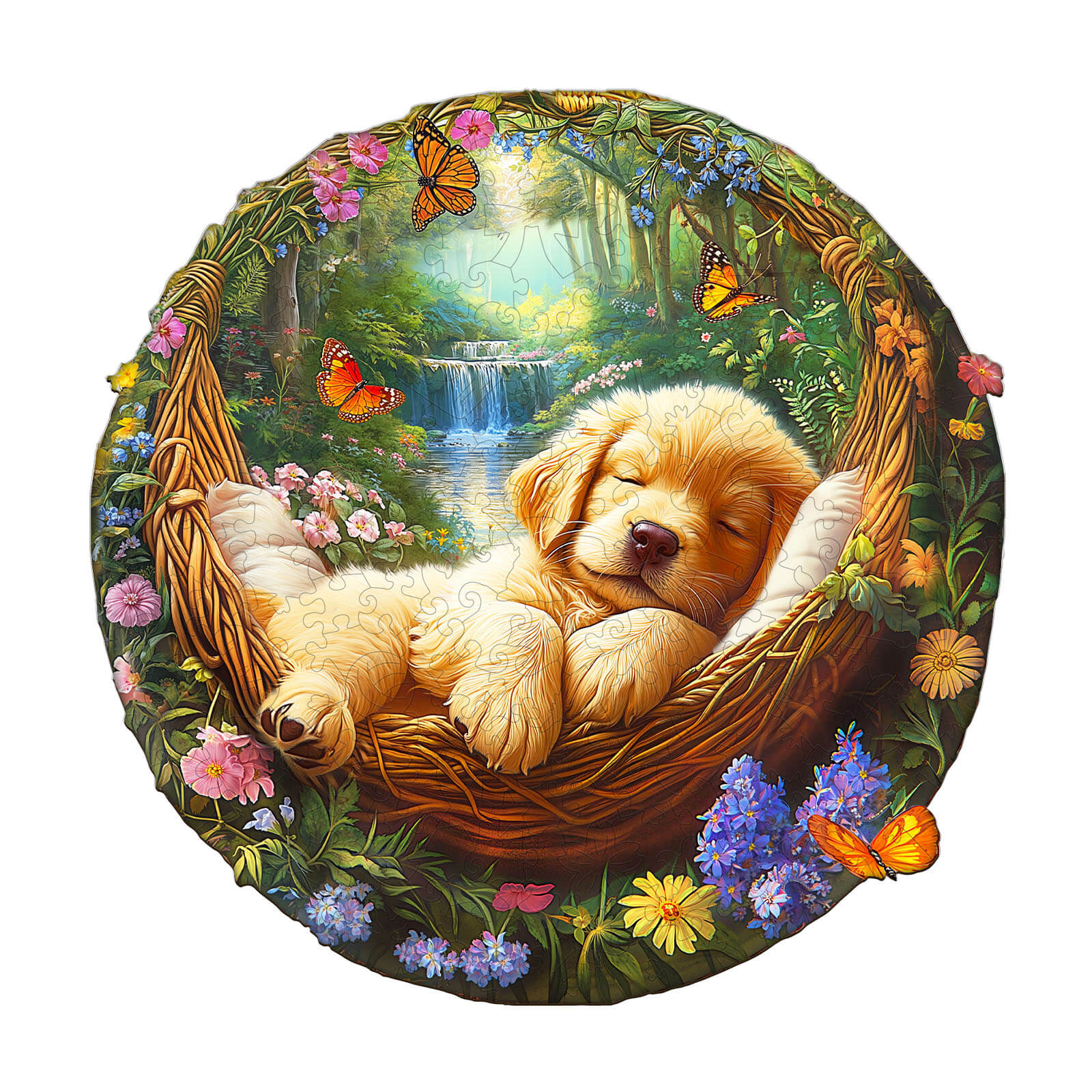 Sleeping puppy Wooden Jigsaw Puzzle