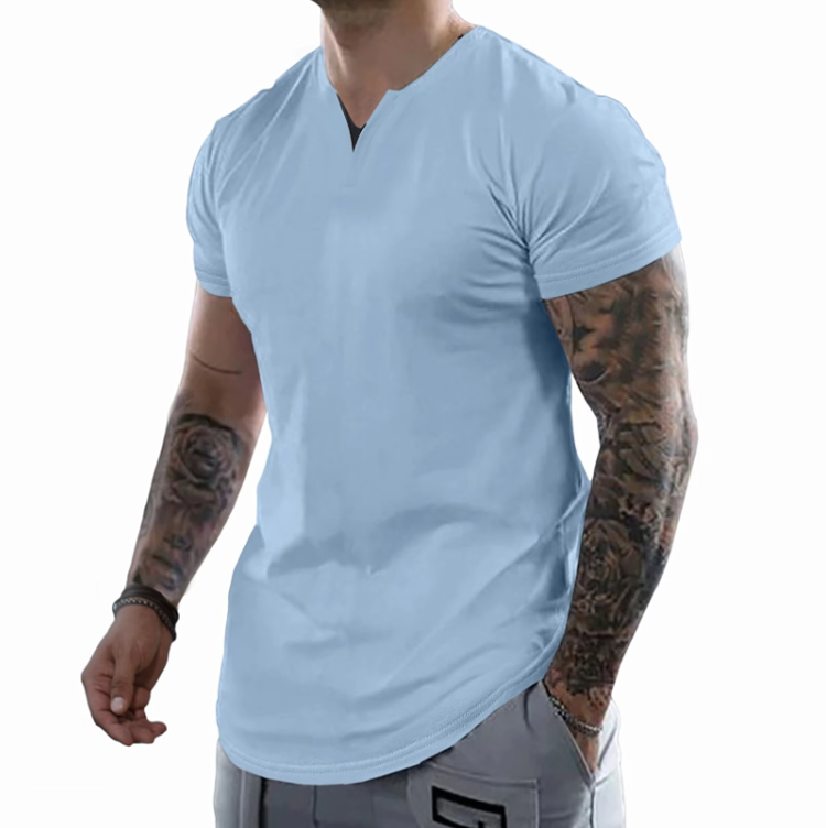 Men's Slim Fit V-Neck Muscle Tee - 2025 Spring Athletic Fashion