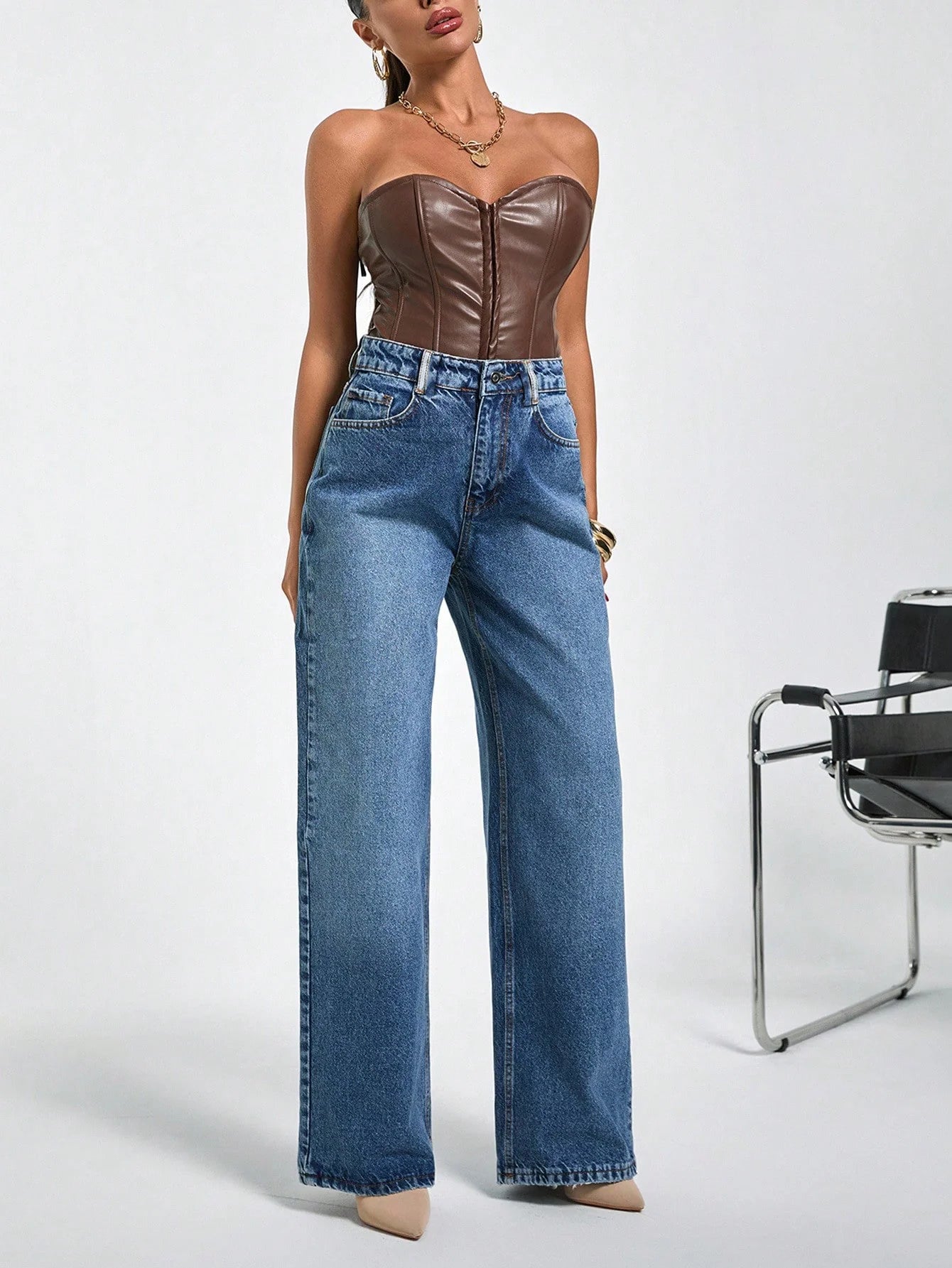 Classic Blue Wide Leg Jeans