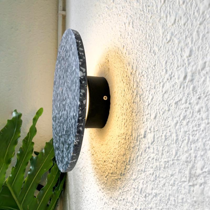 Circular Terrazzo Waterproof Minimalist Outdoor Wall Lights Porch Lights