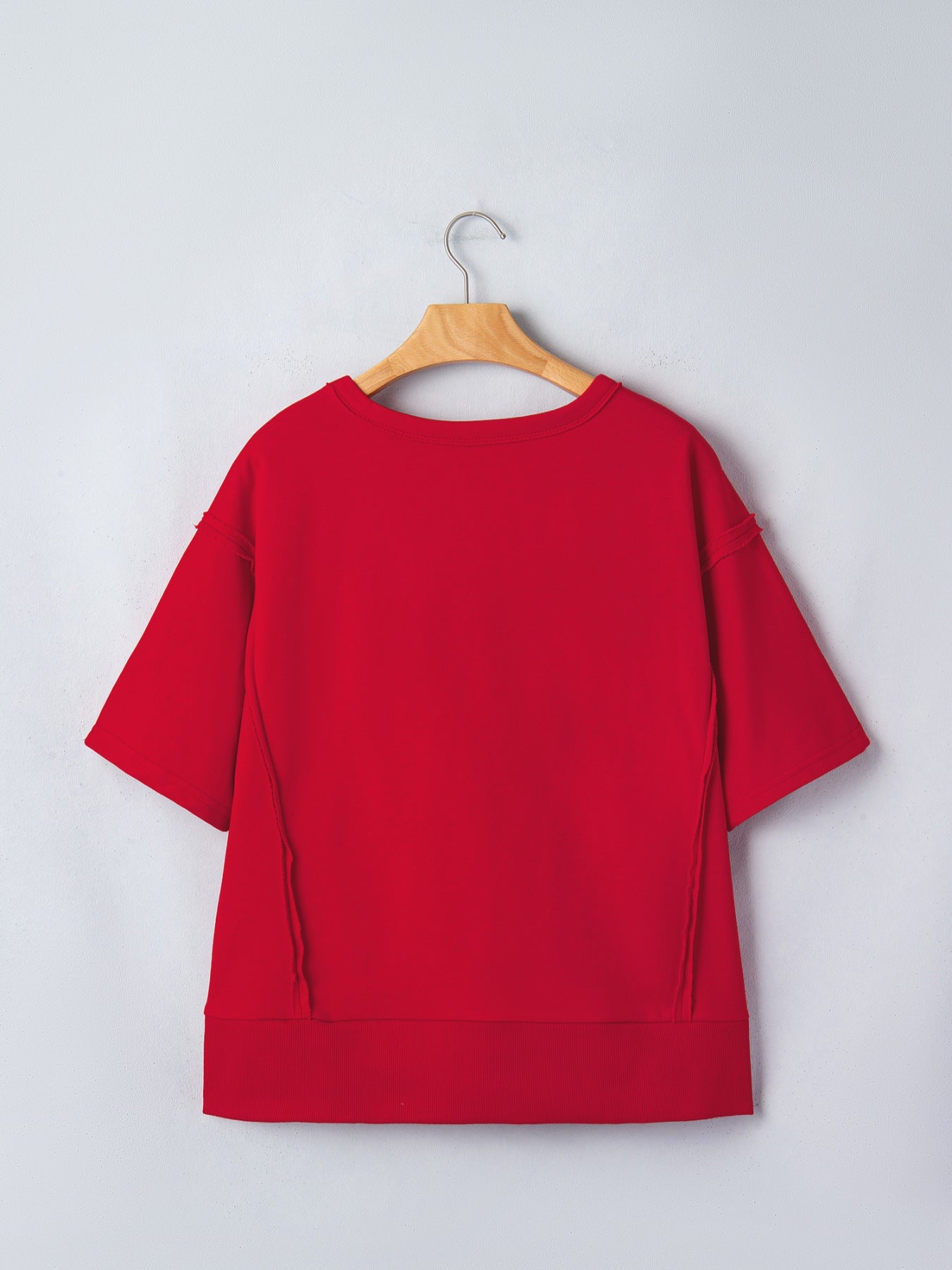 GEORGIE Letter Raw Seam Drop Shoulder Loose Tee