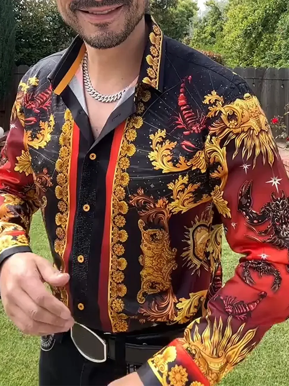 Men'S Western Style Casual Pattern Shirt