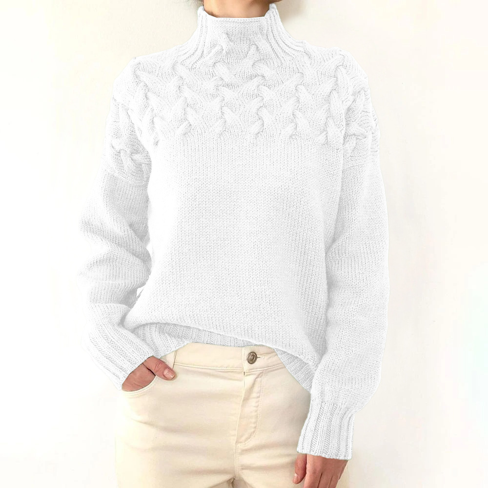 ⏰ LAST DAY SAVE 50% 💥2025 Hot Sale Women's Jumper Turtleneck Cable Knit Braided Sweater