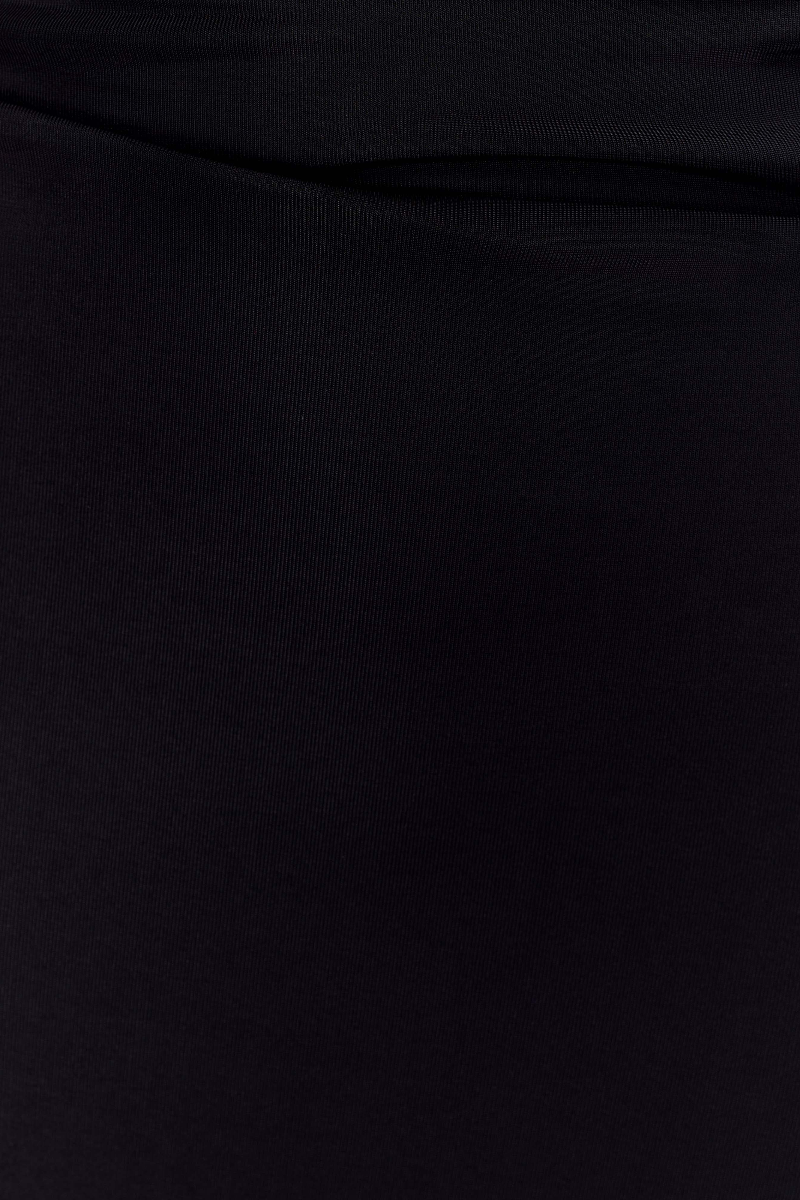 Black Slinky Twist Midi Skirt