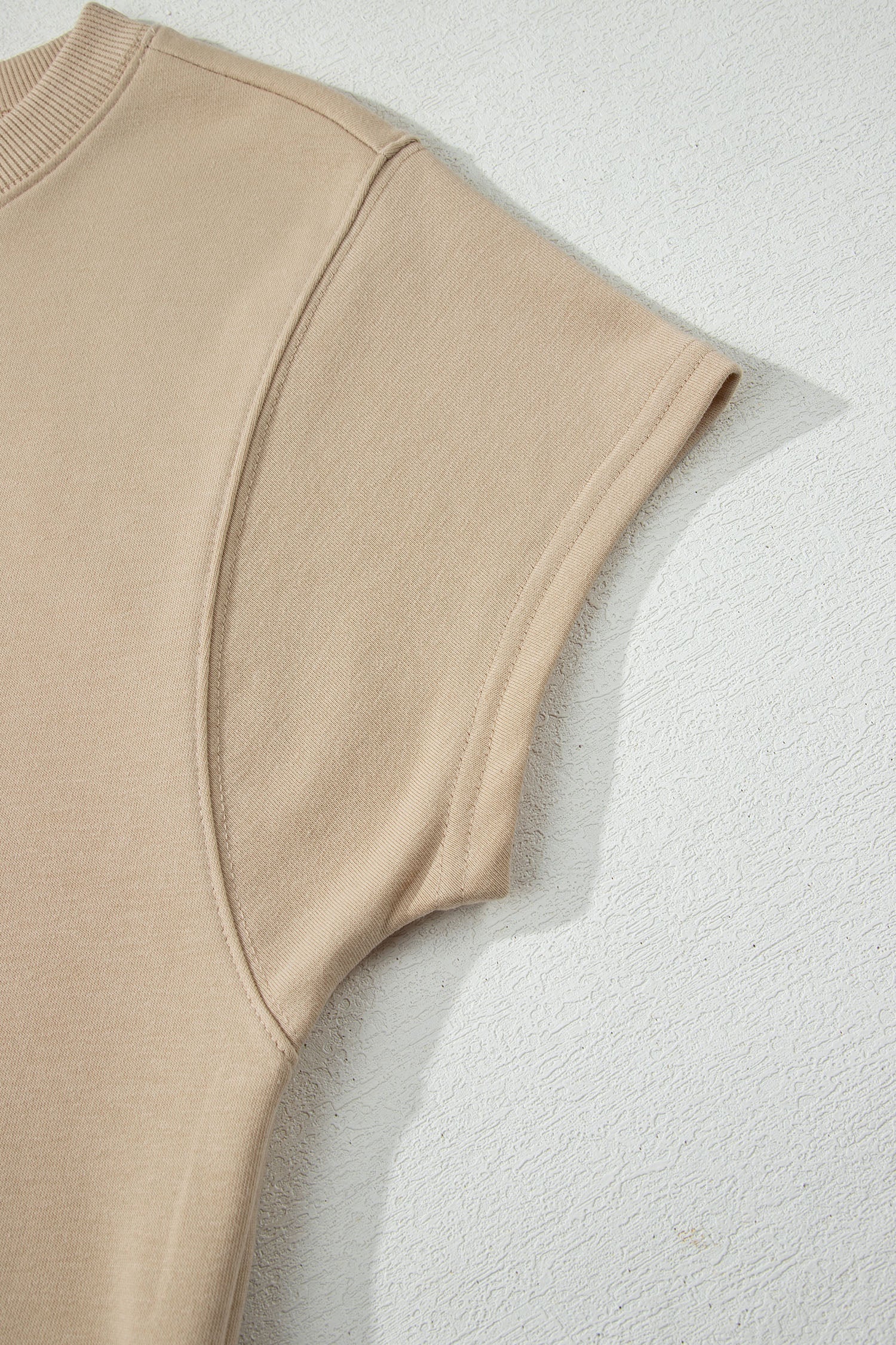 Parchment Solid Color Loose Tee Drawstring Wide Leg Pants 2pcs Outfit