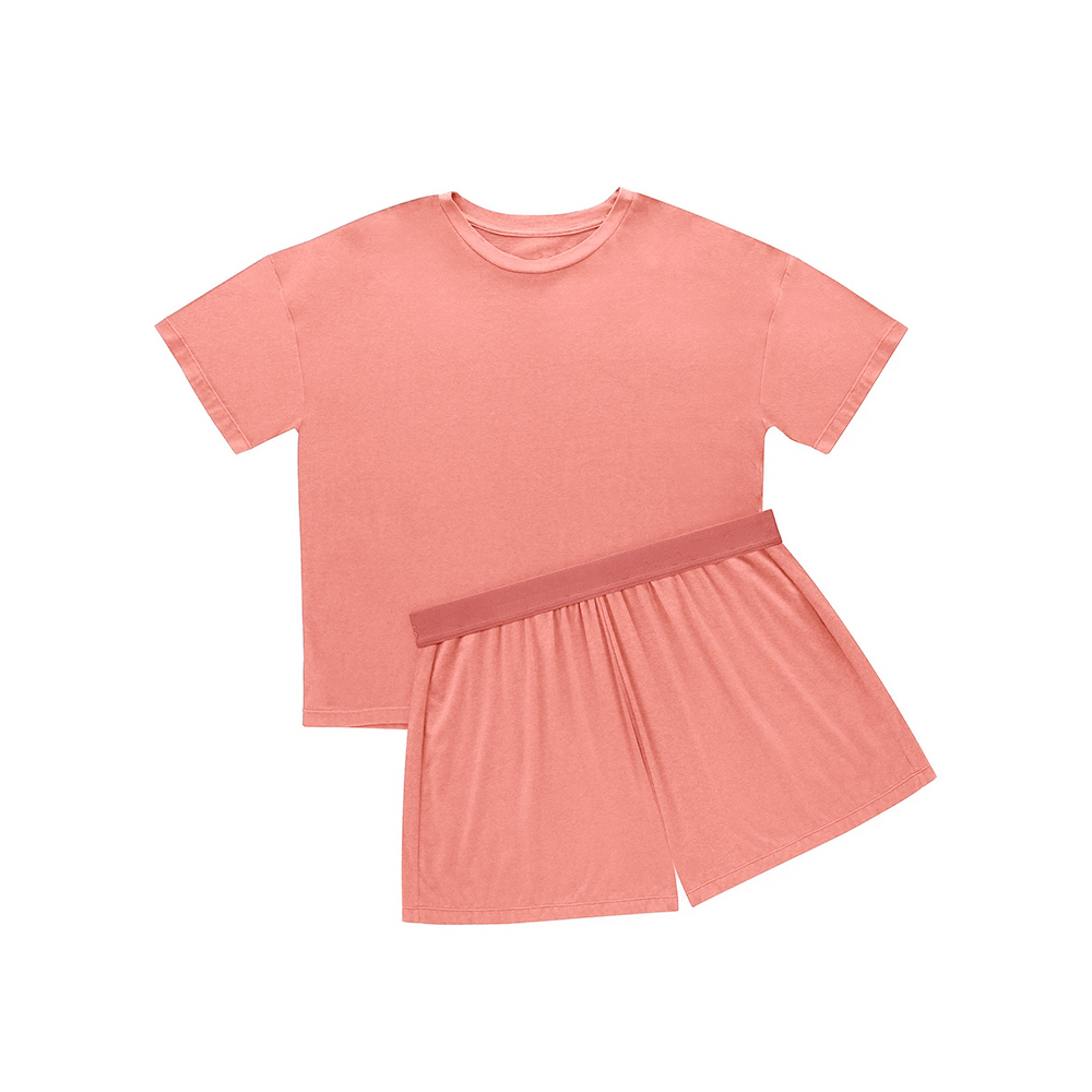 💝Last day promotion⏰Supersoft 2-Piece Lounge Set: Boxy Tee & Sleep Shorts – Breathable, Stretch Fit for Women