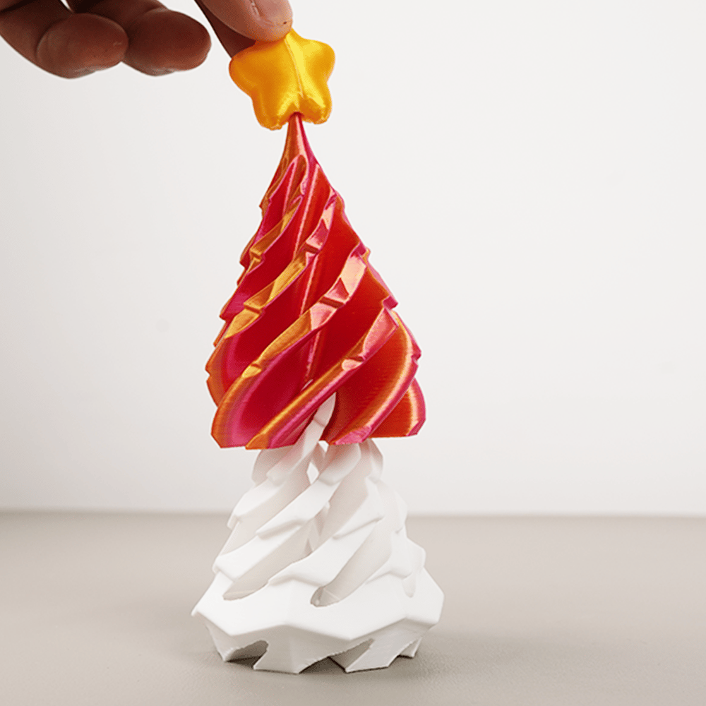 🎄 3D Printed Multicolor Christmas Tree Spiral Stacking Toy