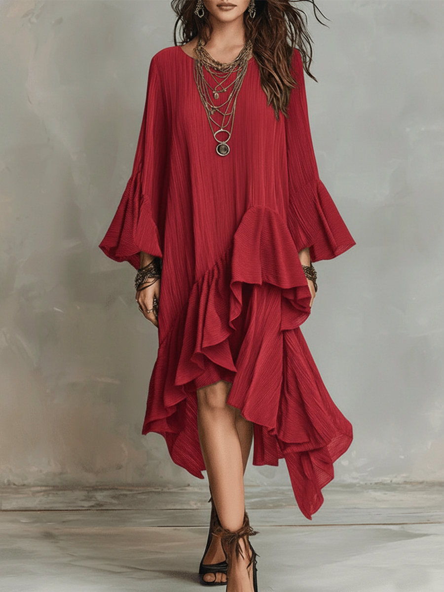 Elegant Romantic Multi-layered Irregular Hem Dress