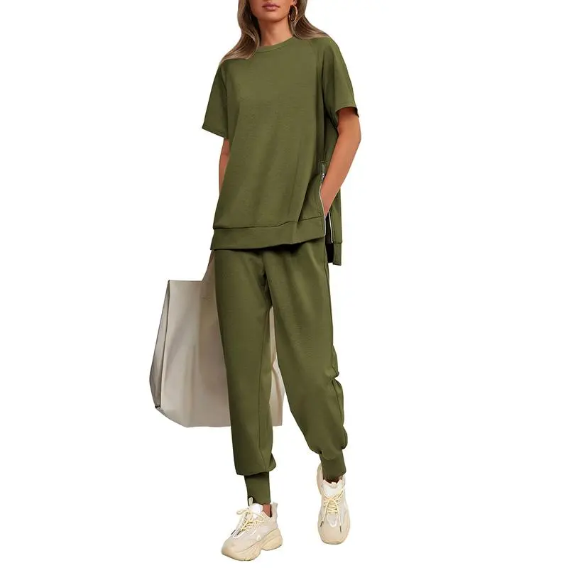 Women's 2-Piece Set Comfy Crew Neck Tracksuits