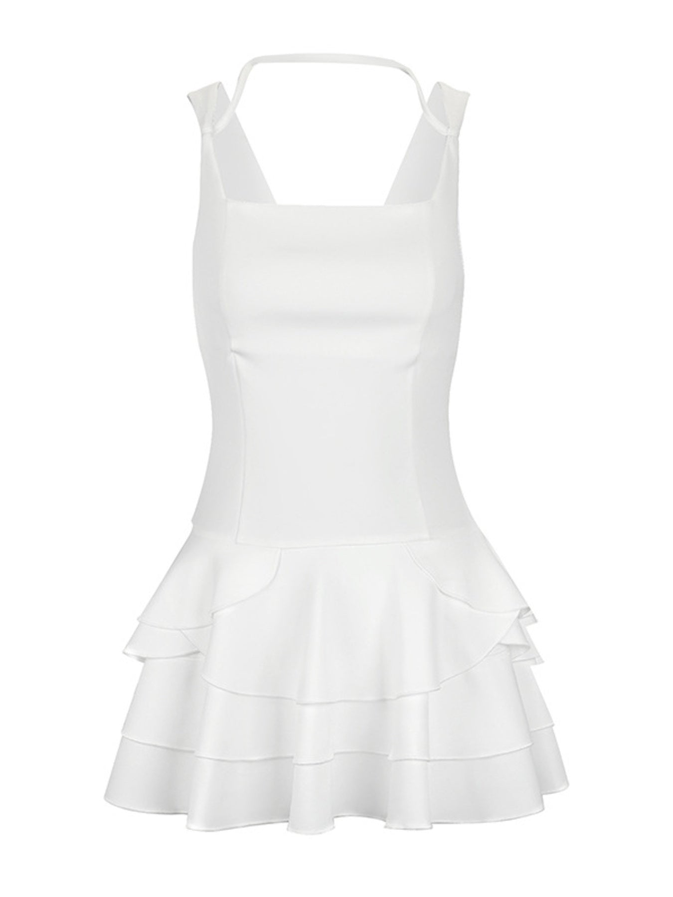 Layered Ruffled Hem Mini Dress