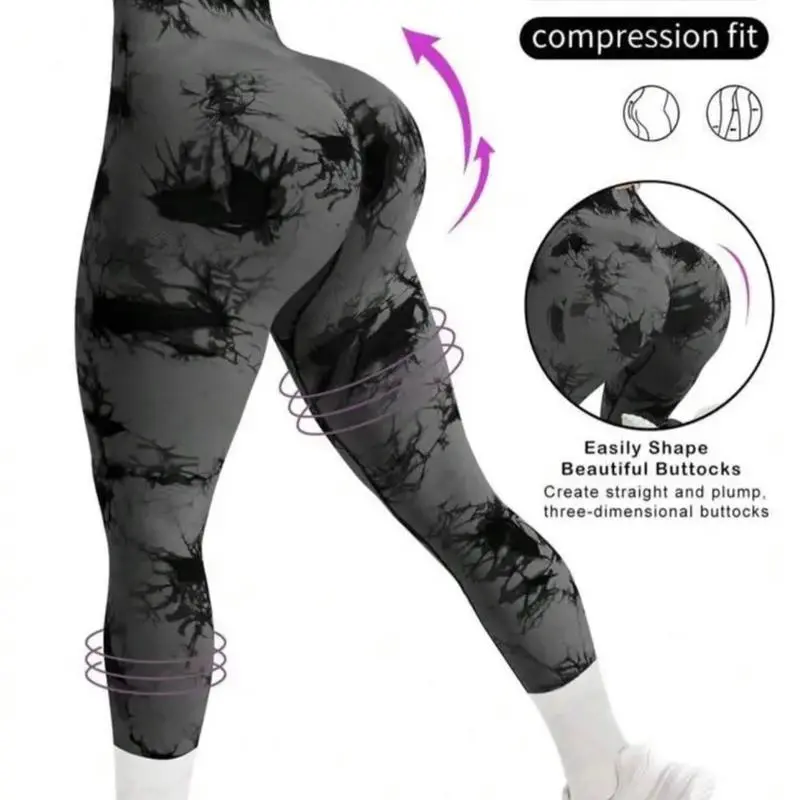 Women's High-Waisted Tie-Dye Cropped Leggings - Tummy Control
