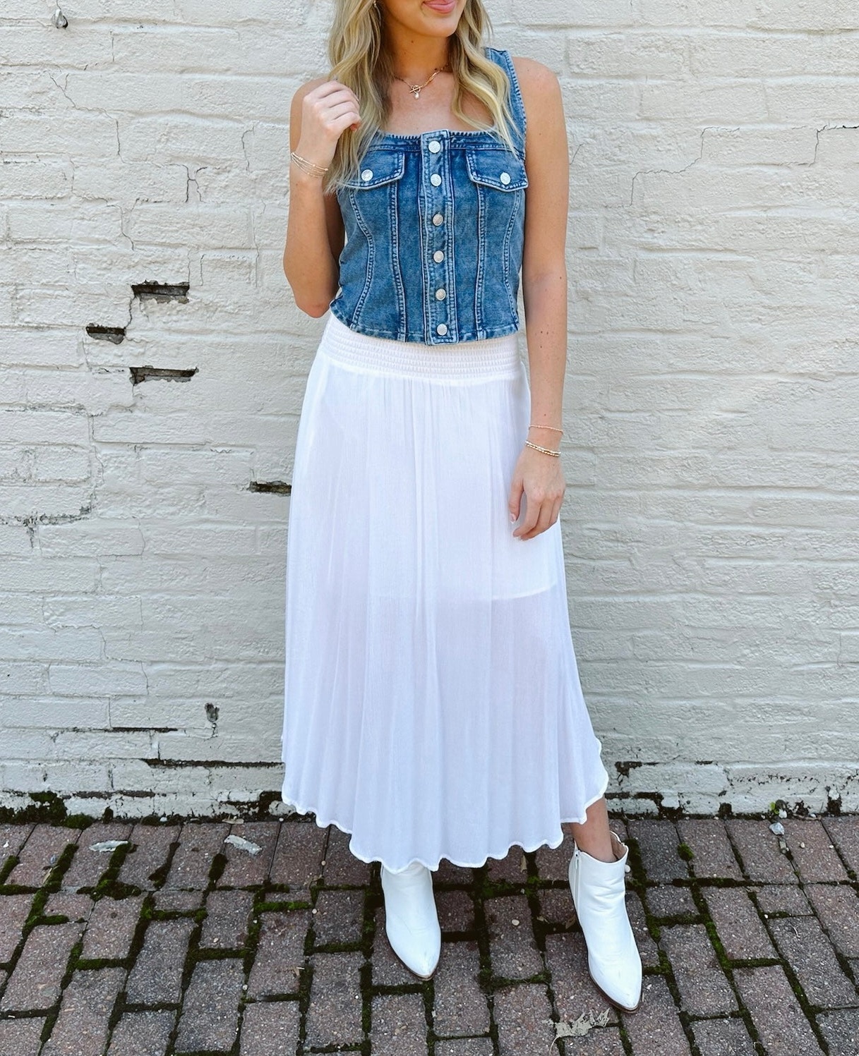 Button Down Denim Vest