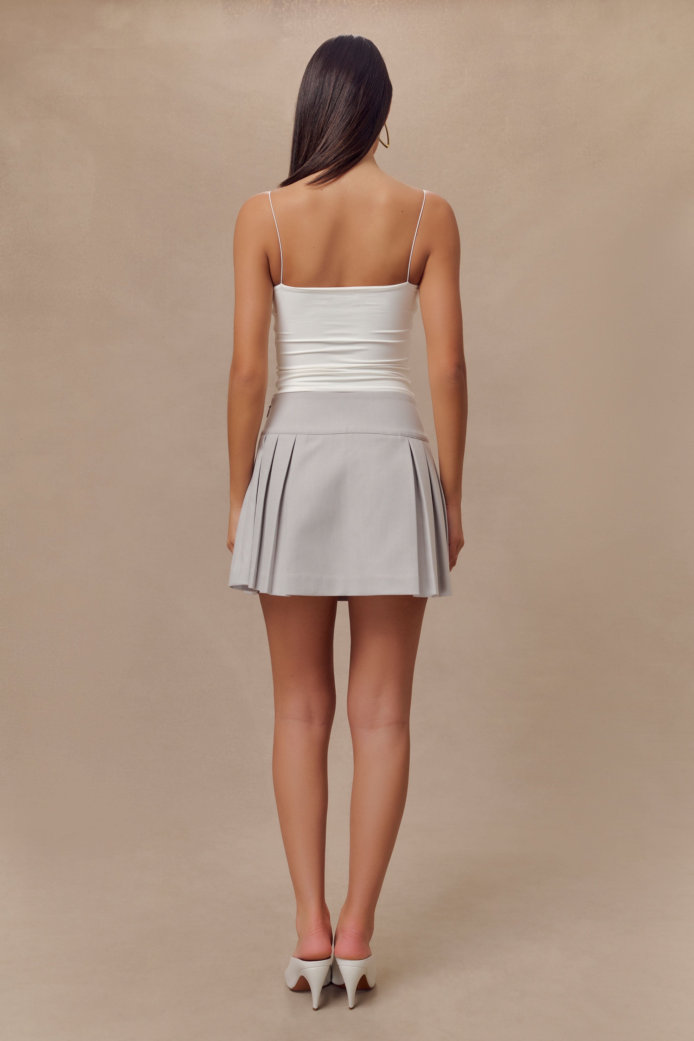 White Longline Spaghetti Strap Top