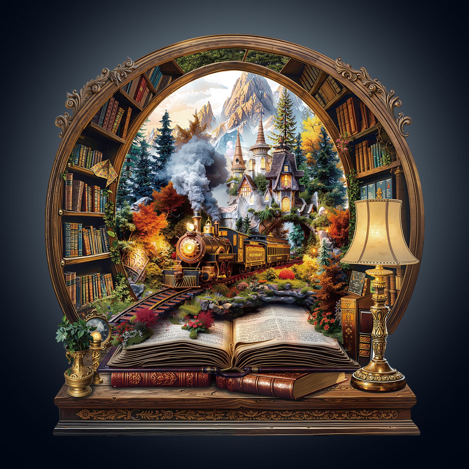 Train within the Book Wooden Jigsaw Puzzle