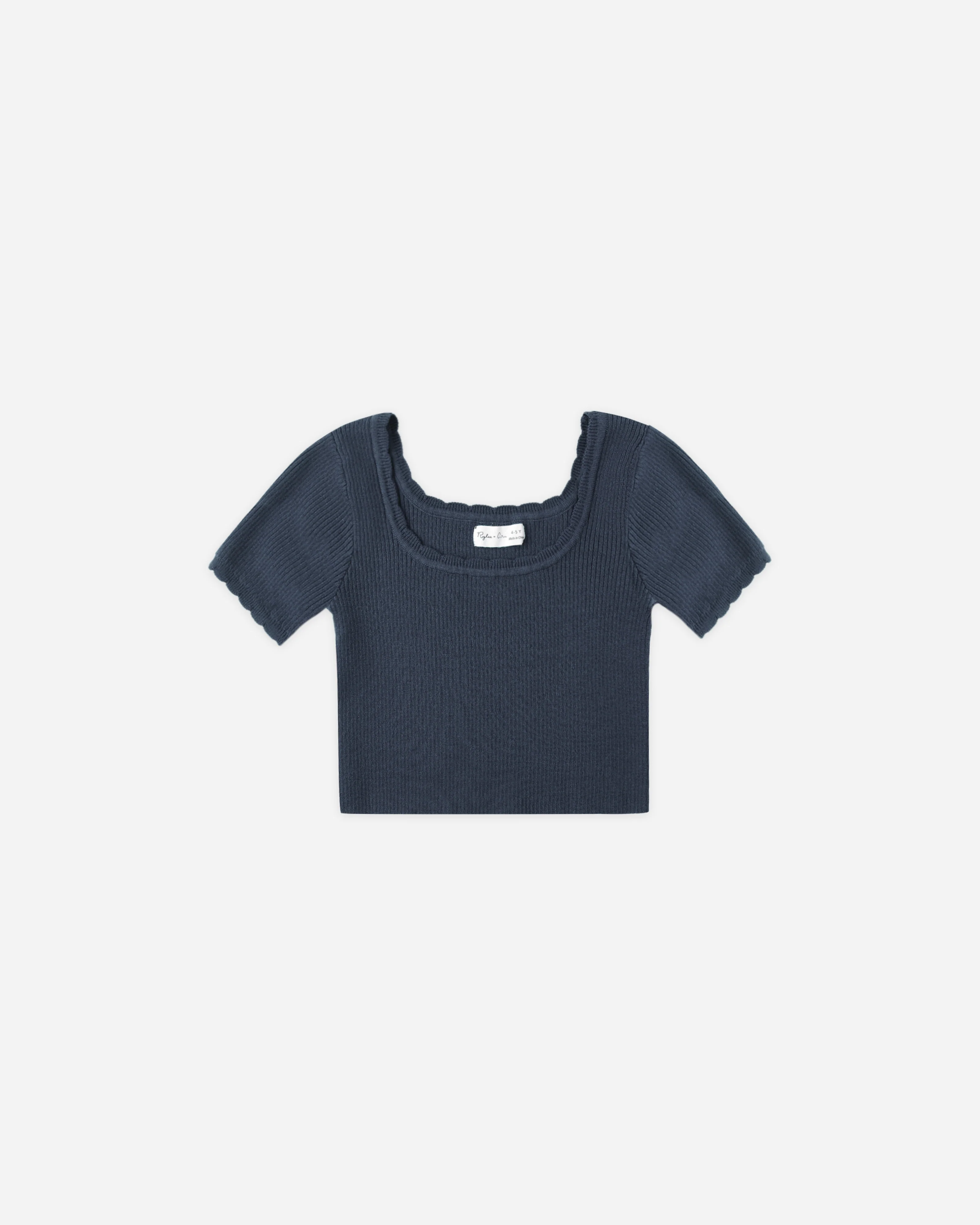 Scallop Tee || Navy