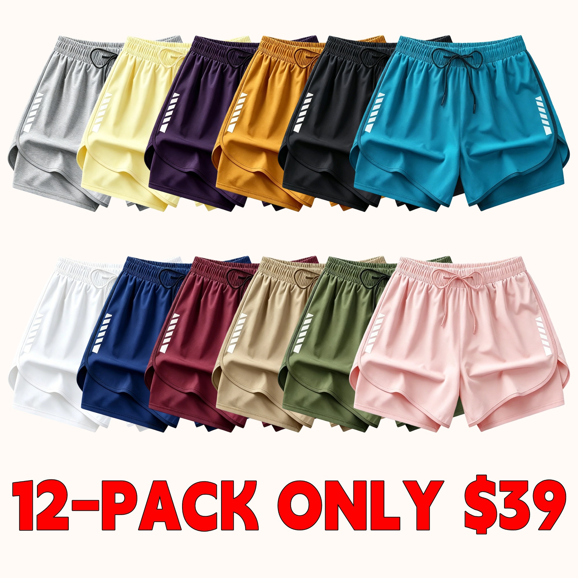 Women's Lightweight, Quick-Drying, Double-Layer Athletic Shorts for Summer