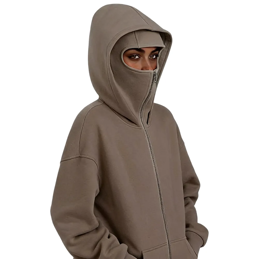Women’s Balaclava Full-Face Mask Zip-Up Hoodie