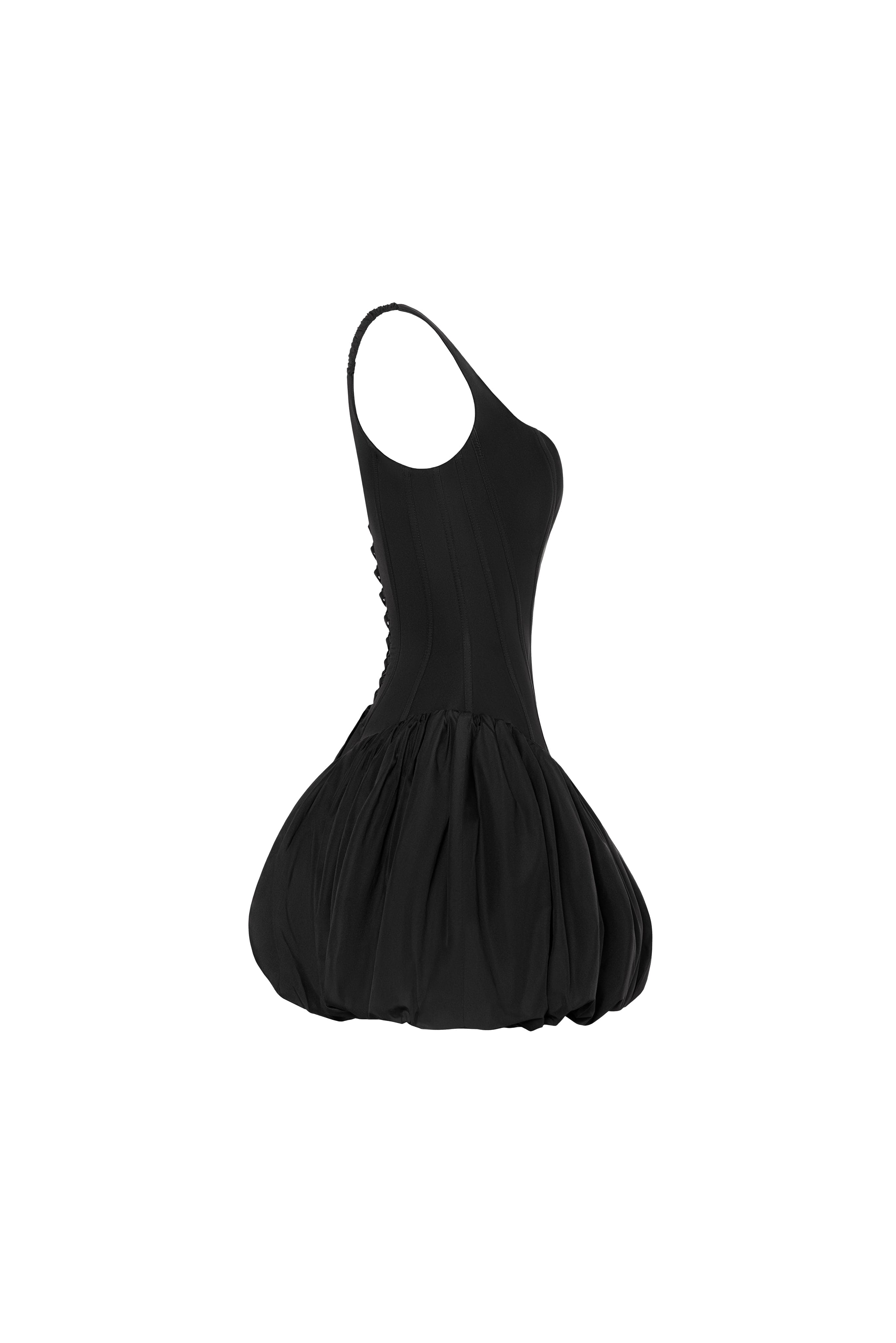 Black corset mini dress