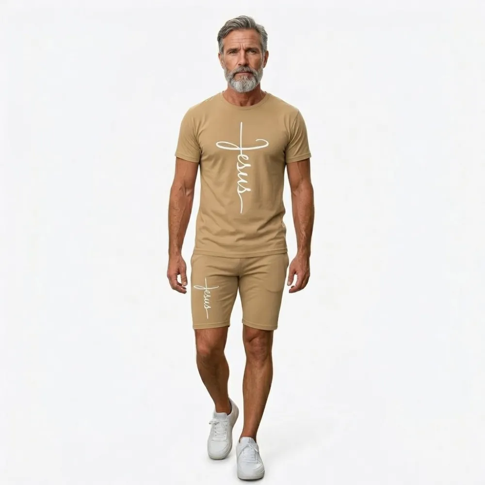 ⛪✝️ MEN 2026 NEW Jesus Cross Script Suit
