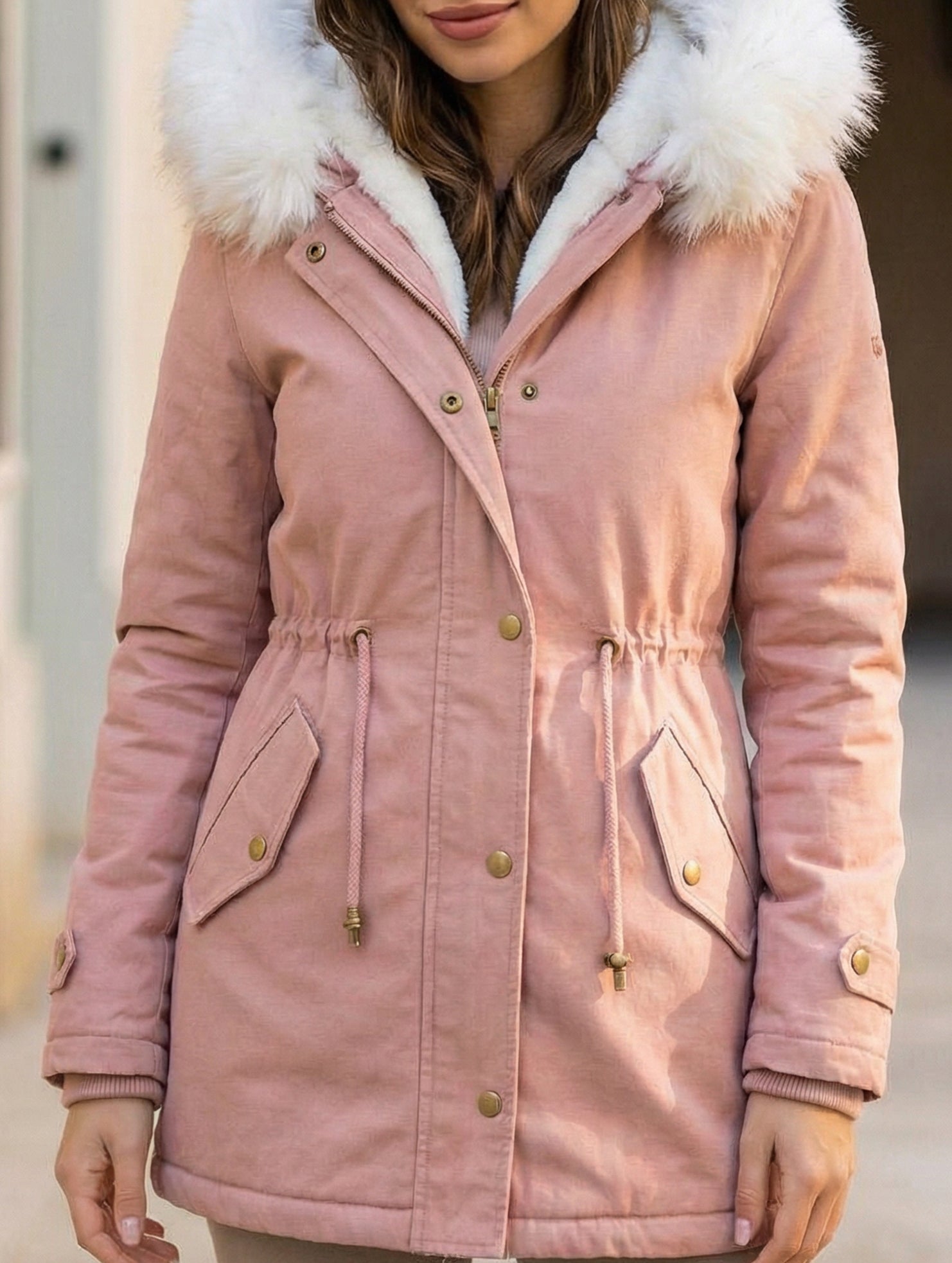 Thick and warm mid-length coat
