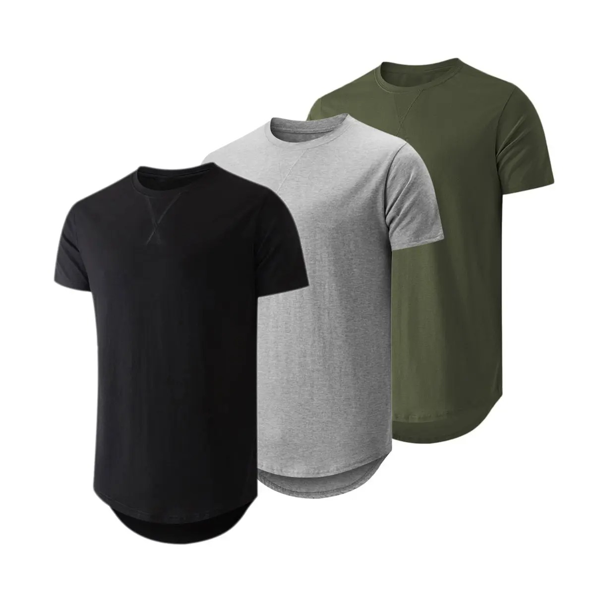 Men's Hipster Longline Crewneck T-Shirt