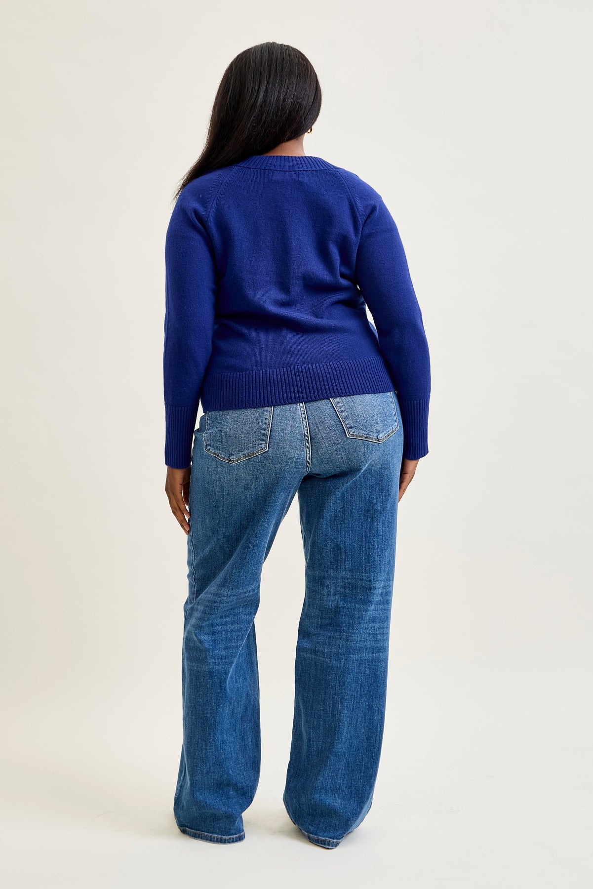 Samantha Mid Rise V-Front Straight Jeans - PLUS