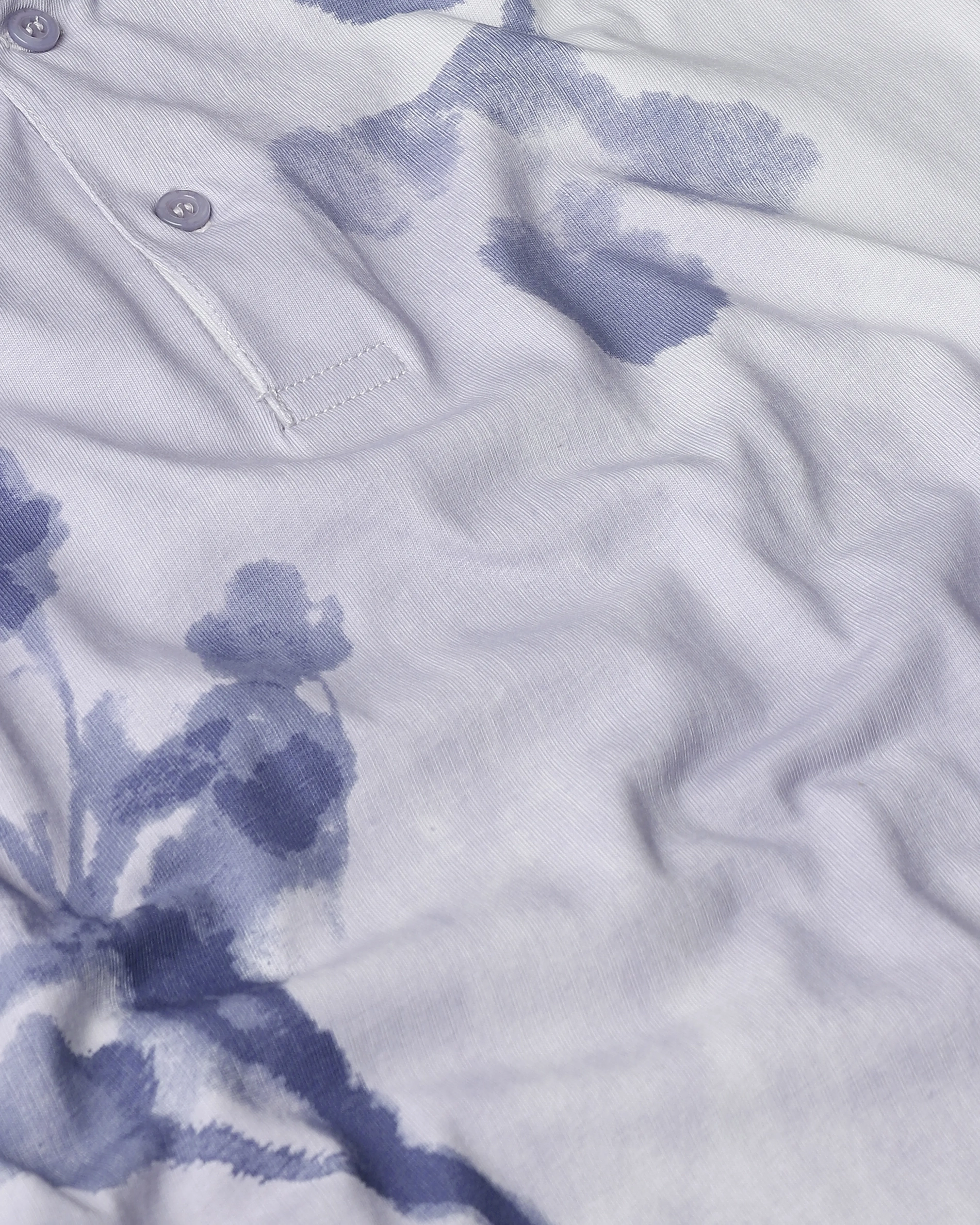 Daily Simple Soft  Lilac Floral Print Polo Shirt