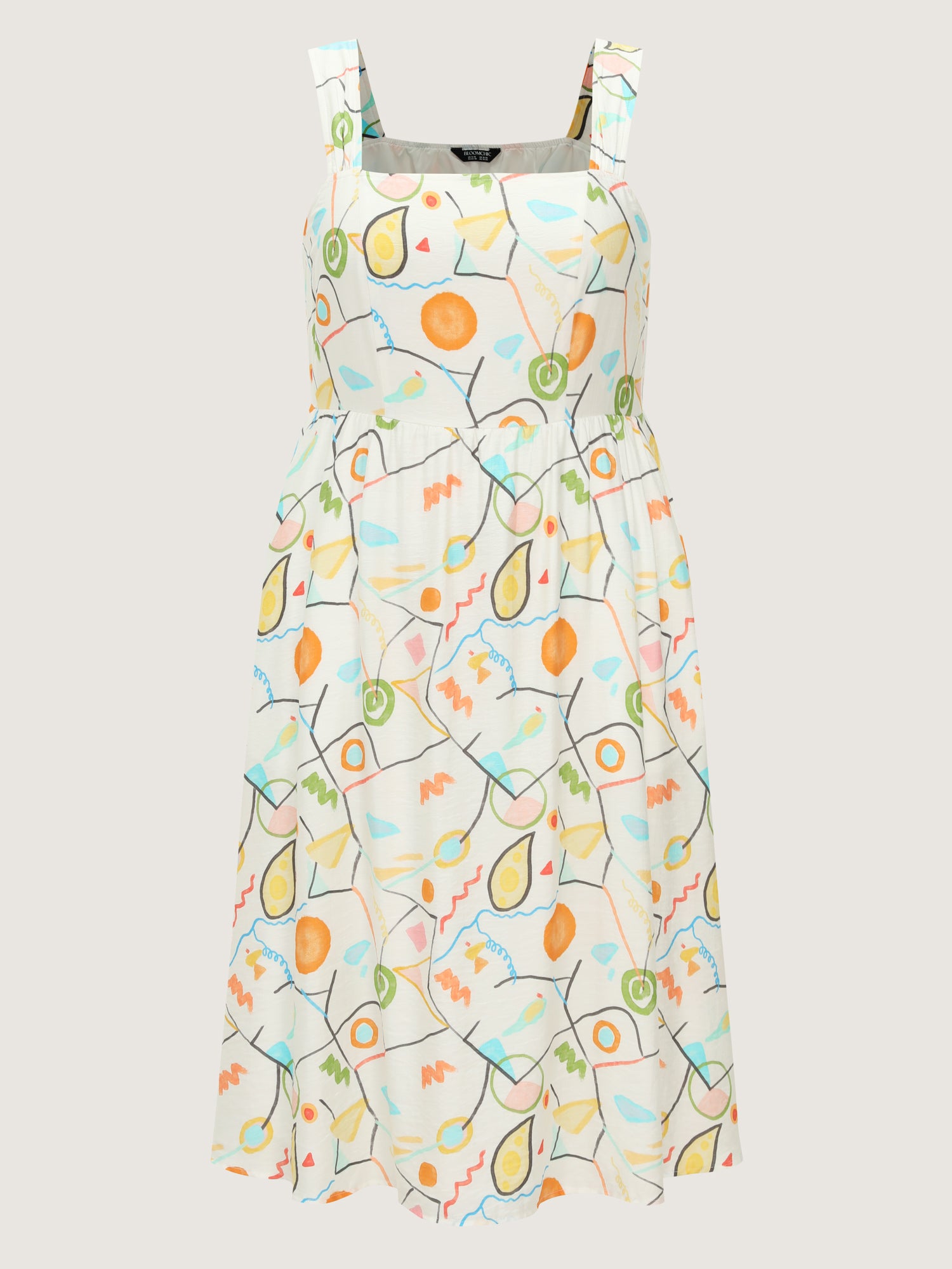 Supersoft Playful Abstract Print Midi Dress