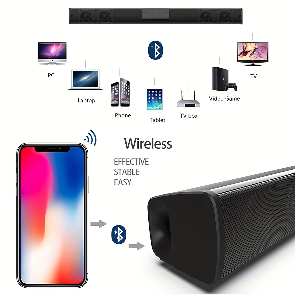 Theater TV Speaker 40W TV Soundbar Wired And Wireless Home Surround SoundBar For PC With FM Radio Music Center Column