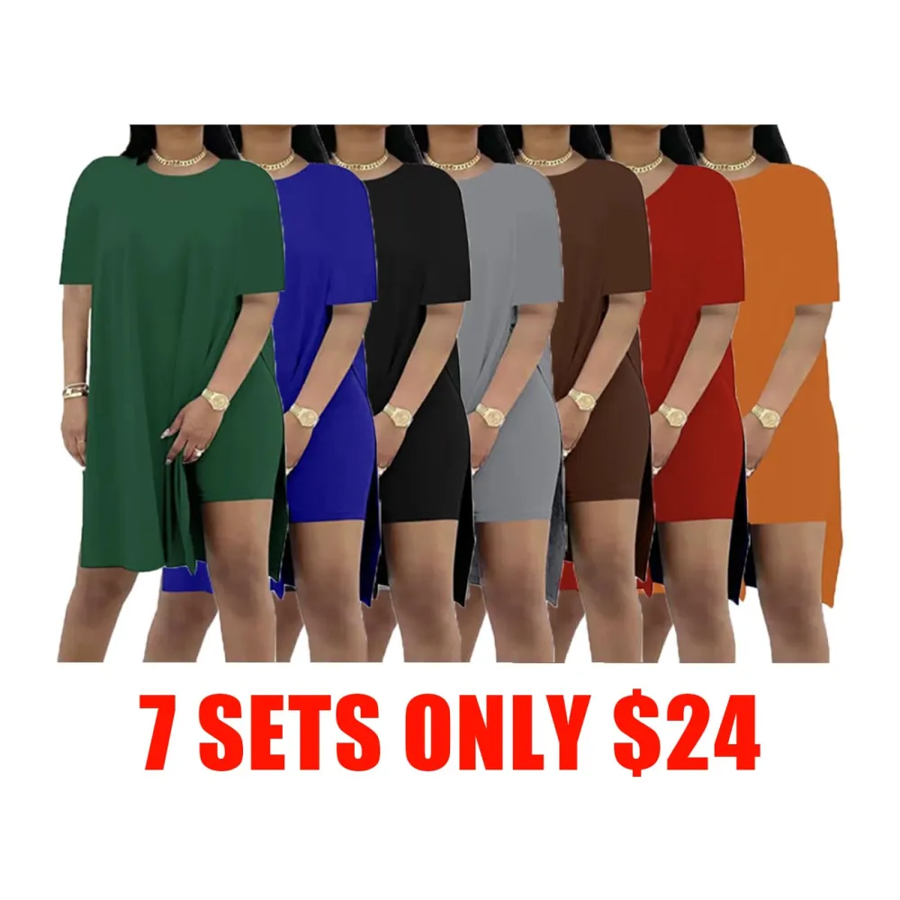 Plus Size Women's 2 Piece Outfit – Casual Basic Top and Shorts Set for Spring Summer Beach Vacation