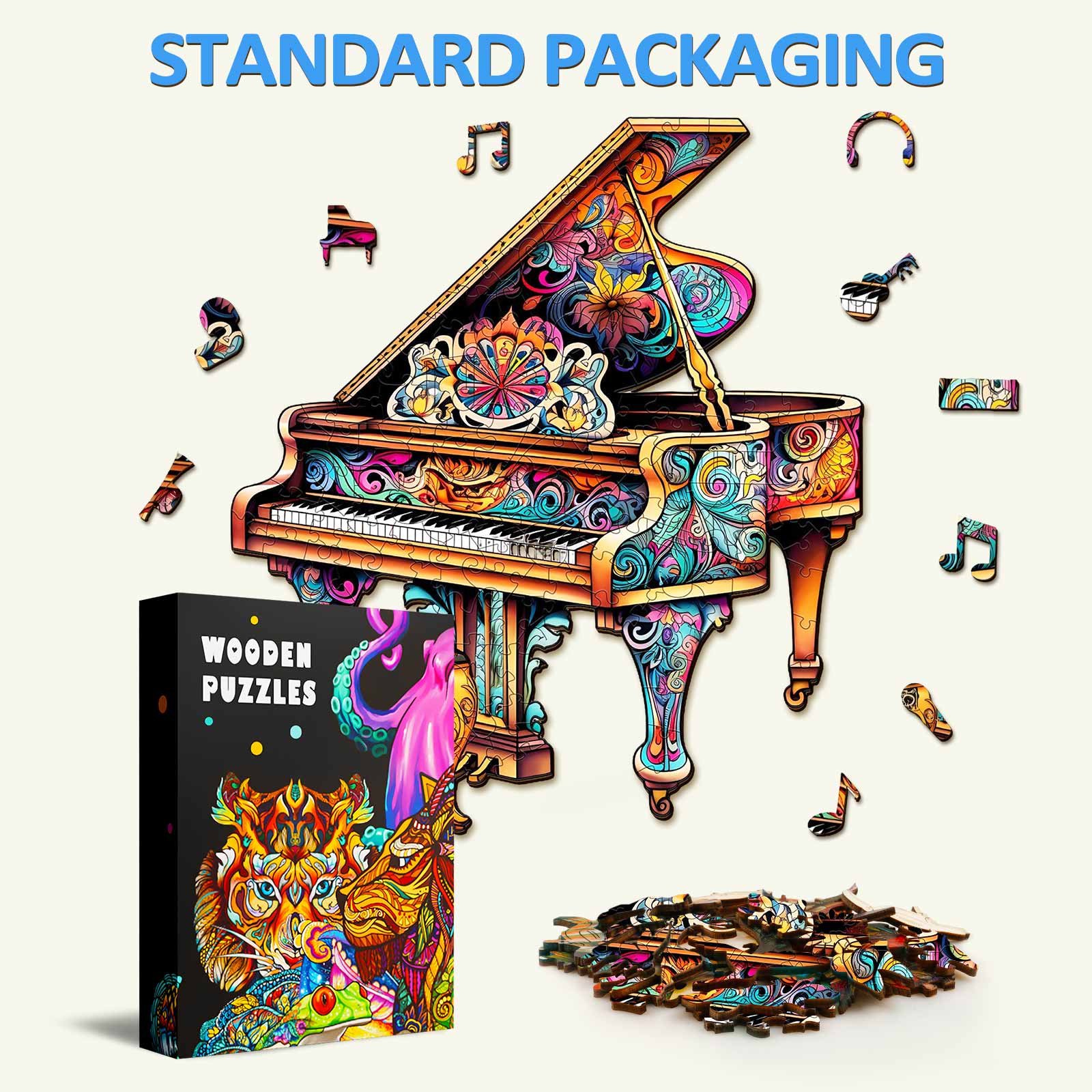 Touching Piano Wooden Jigsaw Puzzle