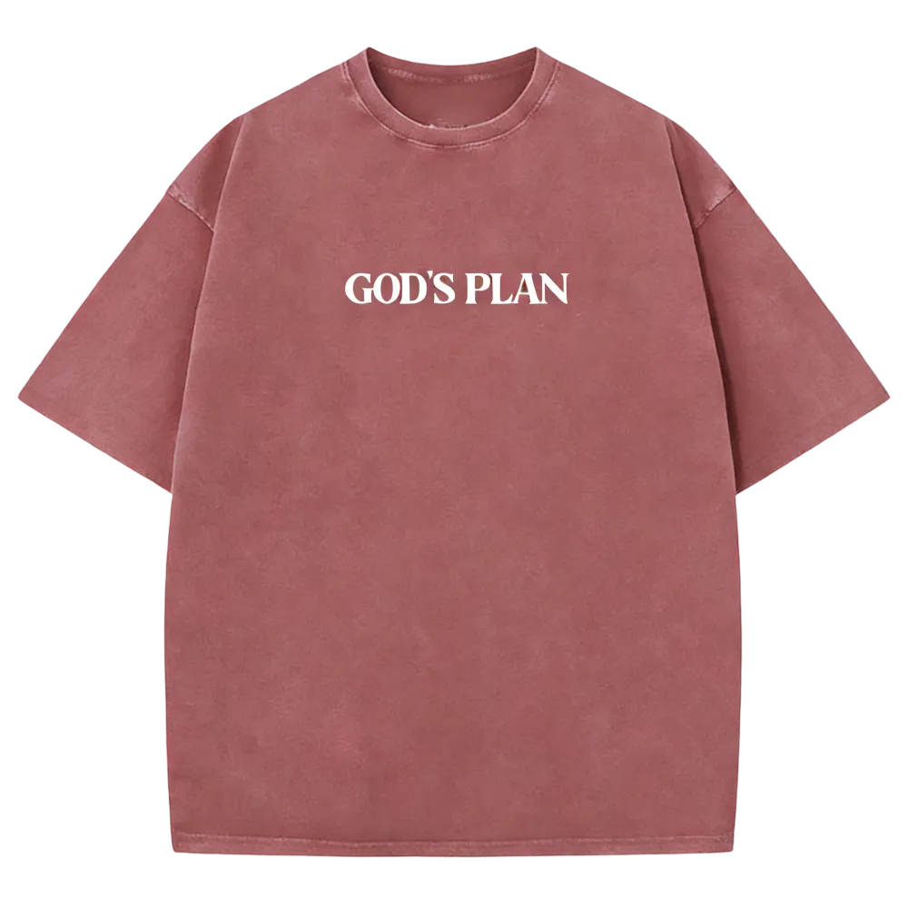Women's God's Plan Washed Vintage Tee