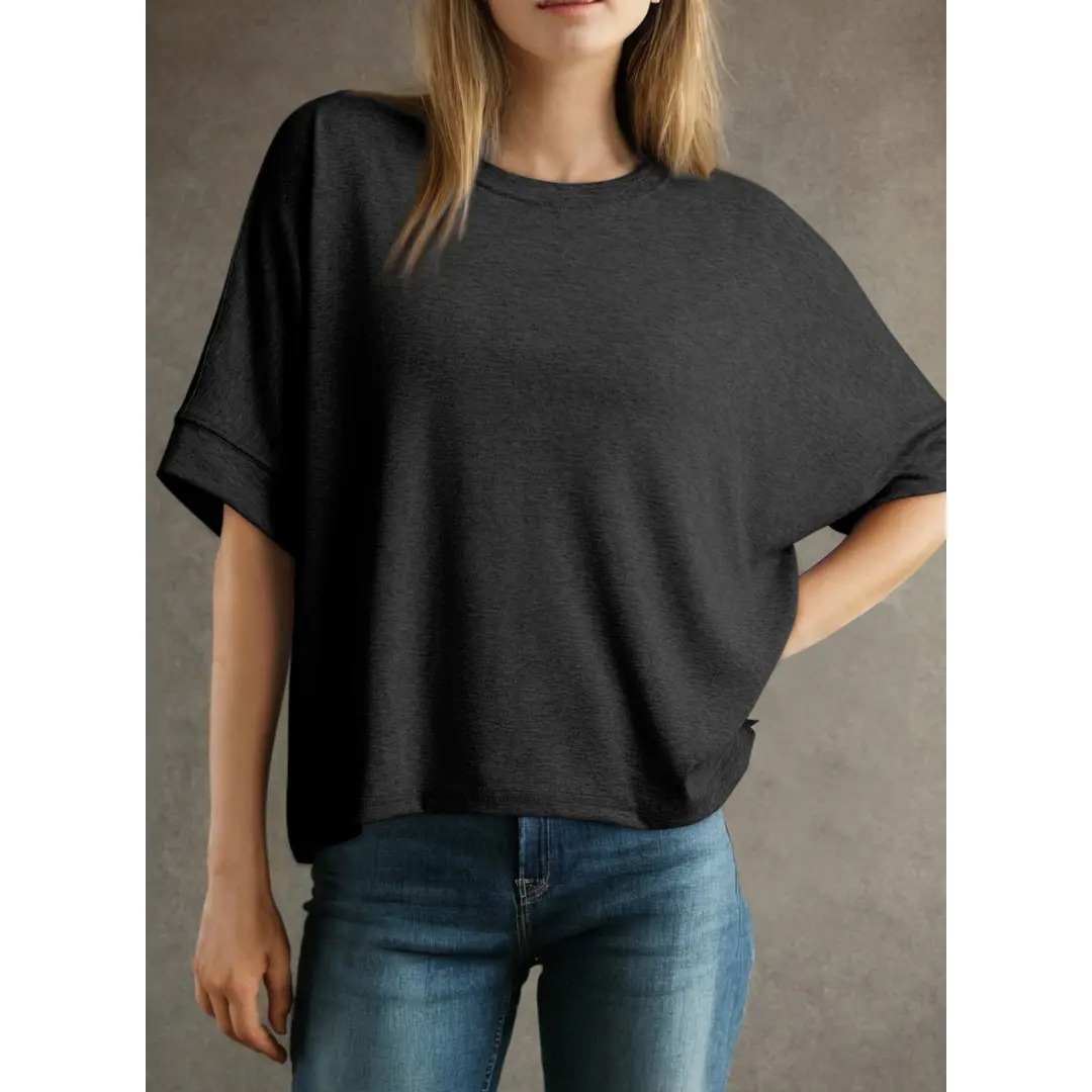 Women's Tops for Women 2026 Loose Oversized Basic Tee Comfortable Soft Fabric Flattering Fit - Womenswear