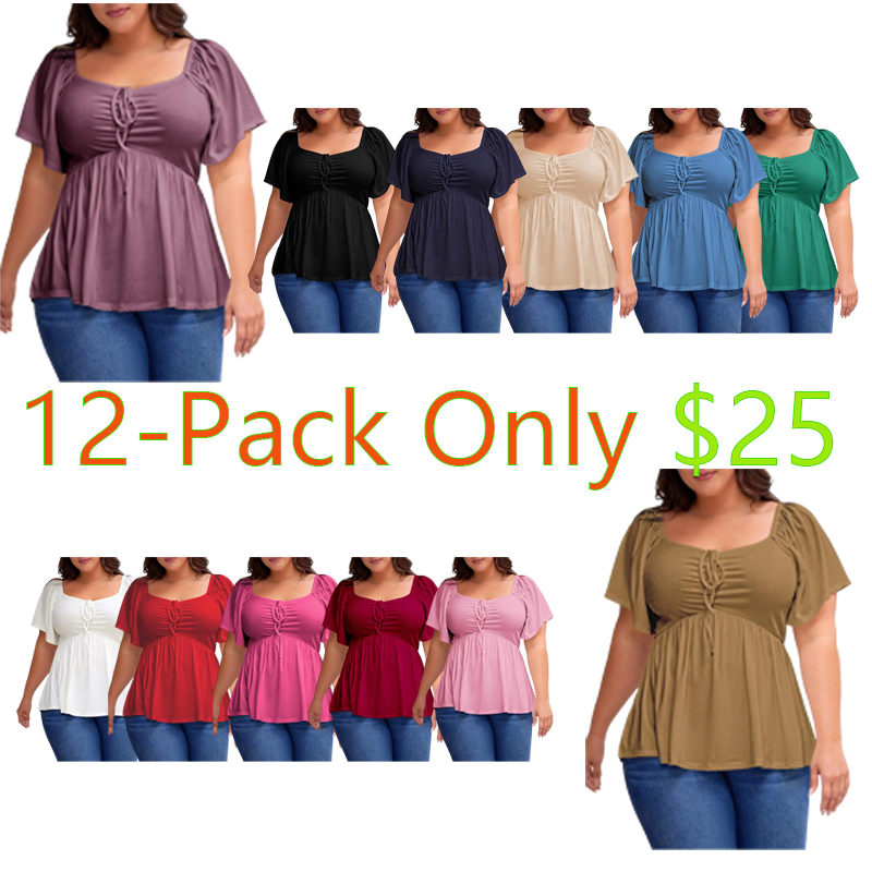 Elegant Shirred Peplum Top