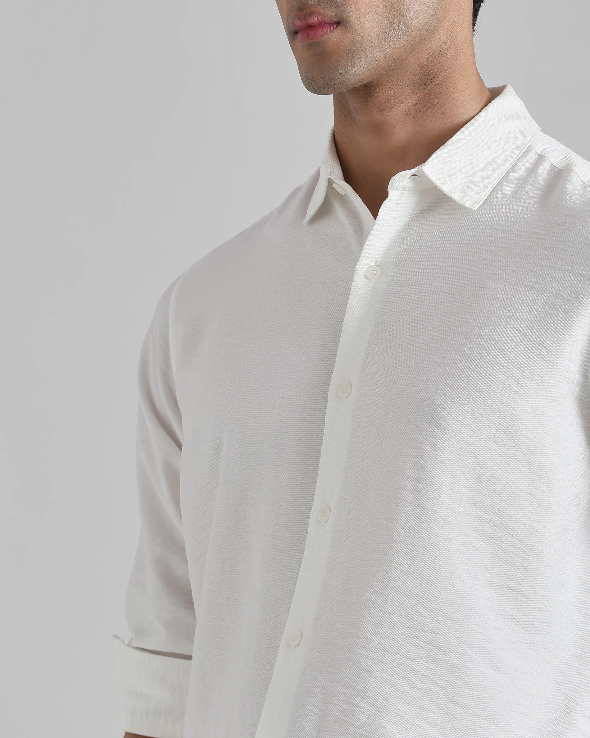 Leisure Simple Comfortable Slim-Fit Breathable White Shirt