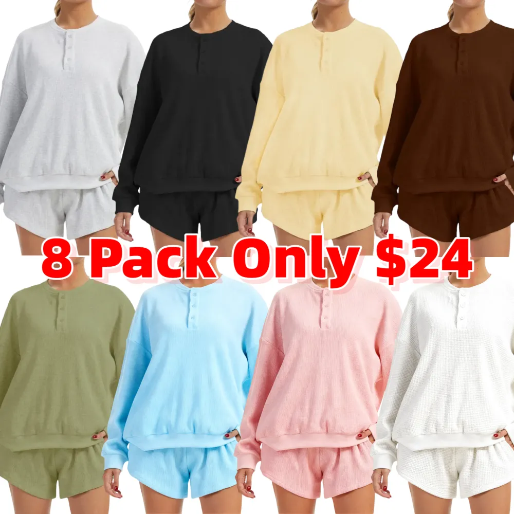 Women's Oversized Waffle Knit Lounge Set