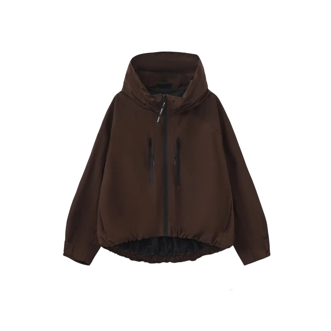 Women's Stylish Pleated Hem Rain Jacket
