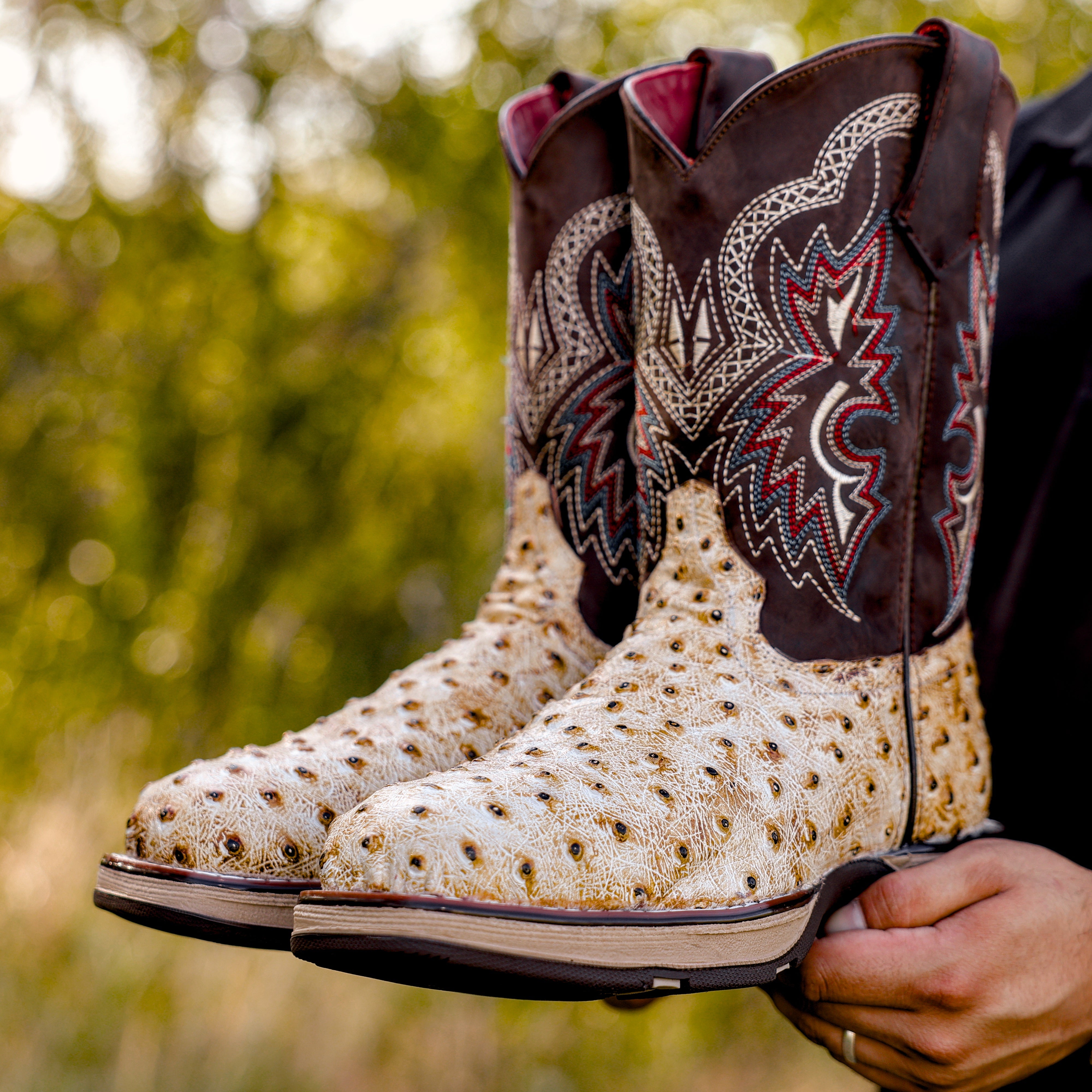 Desert Orix Ostrich Leather Boots With 3D Lightweight Sole - Composite Toe