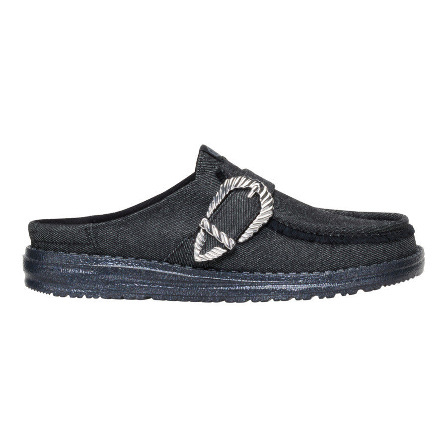 Wendy Slip Buckle Denim - Black/Black
