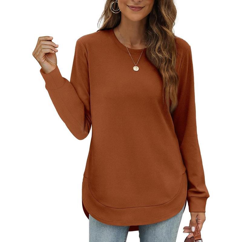 Cozy High-Low Crewneck Sweatshirt