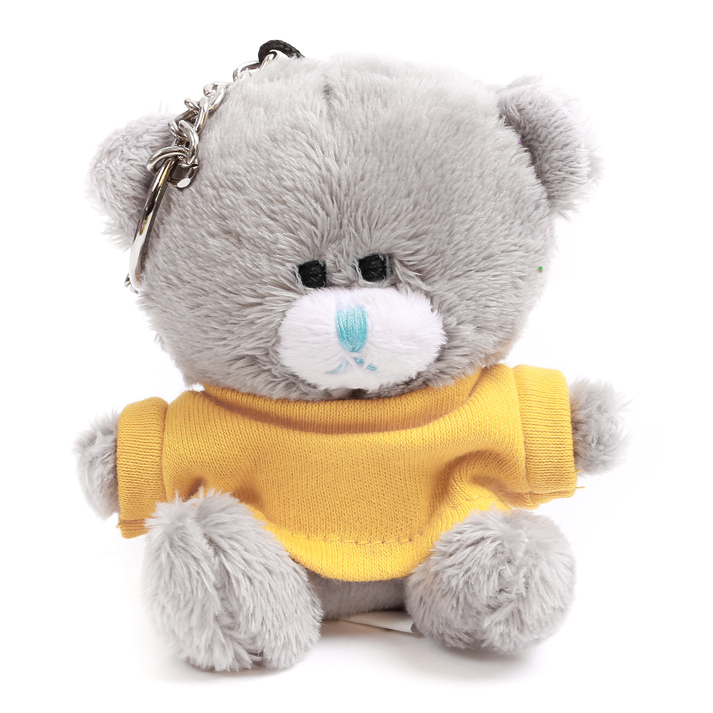 Grey Qbeba Bear keychain with Tee 4inch