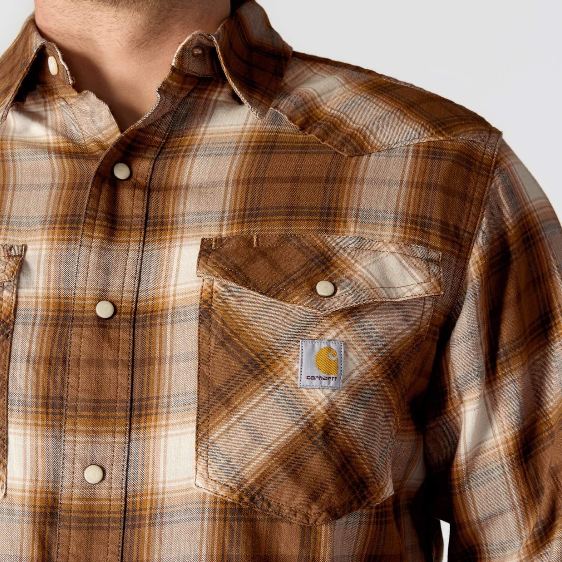 CHT Montana Rugged Flex Relaxed Fit Lightweight Long-Sleeve Snap-Front Plaid Shirt 107016