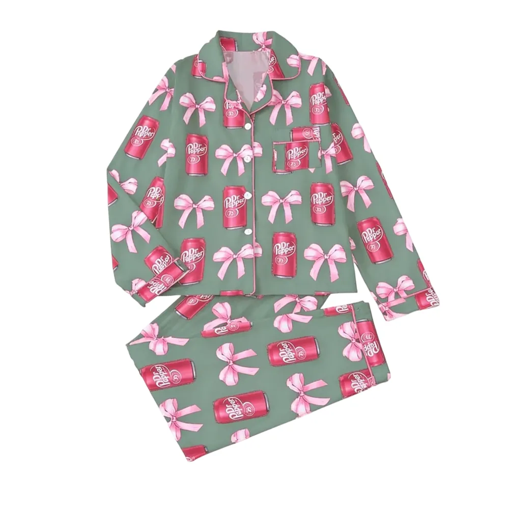 Women's Fall Winter Long Sleeve Sleepwear Set