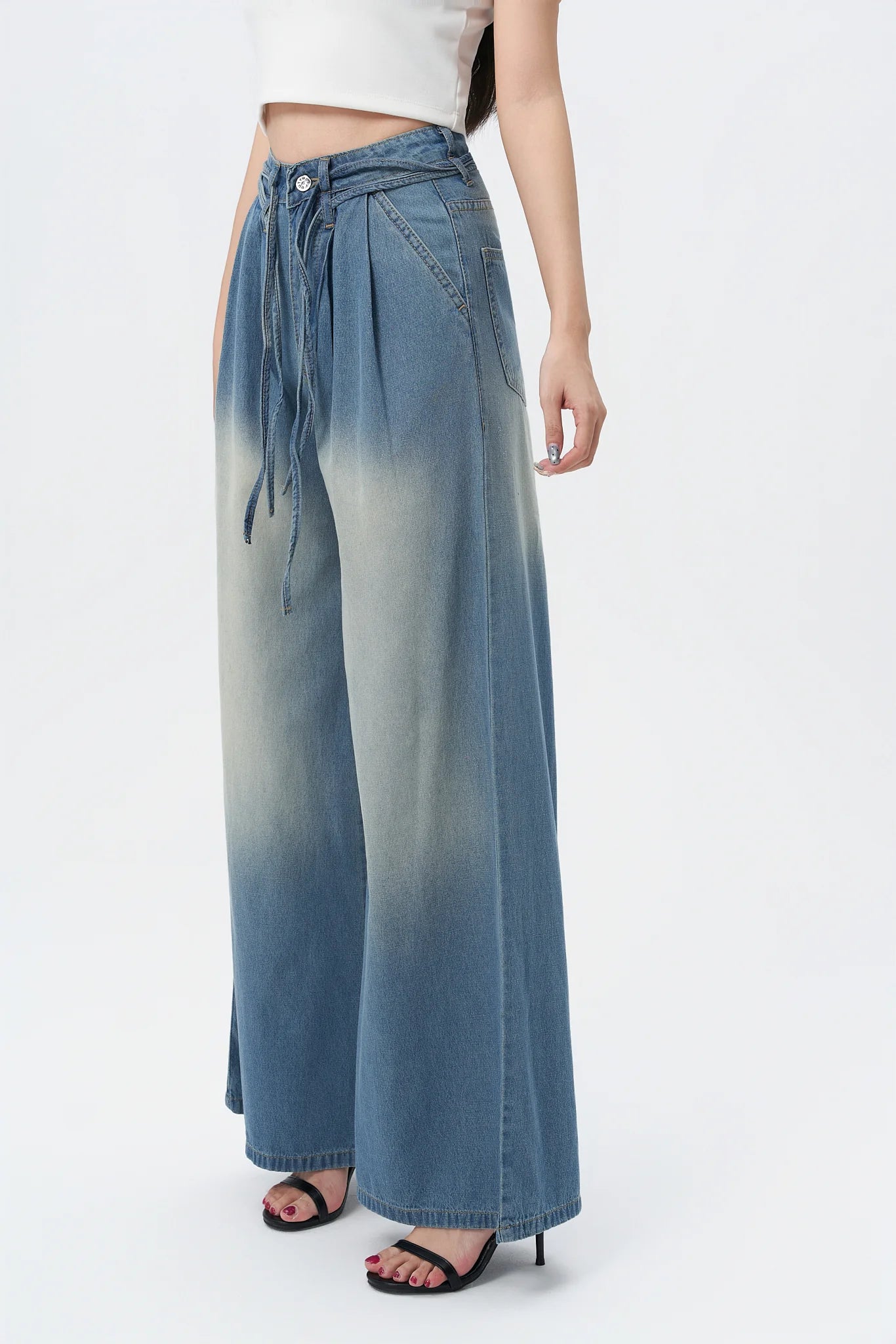 Sporty Glam Baggy Denim Joggers