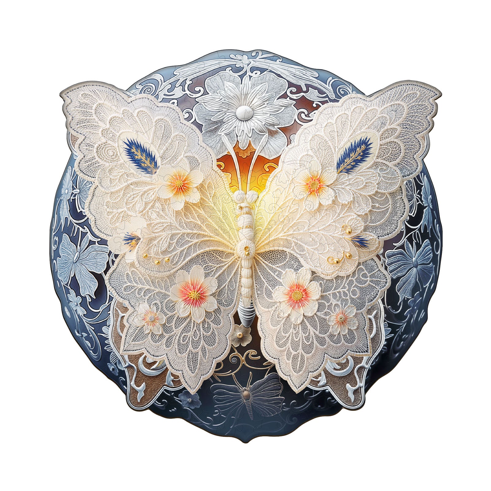 Lace Butterfly Wooden Jigsaw Puzzle
