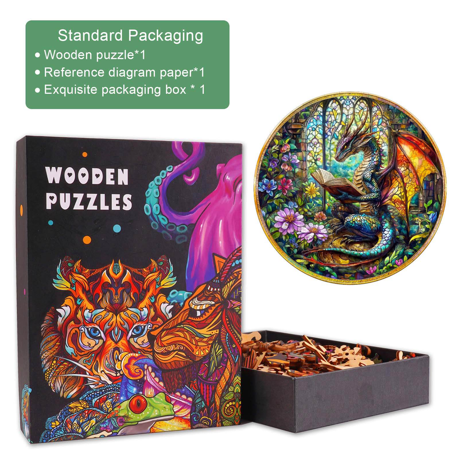 Mysterious Dragon Wooden Jigsaw Puzzle