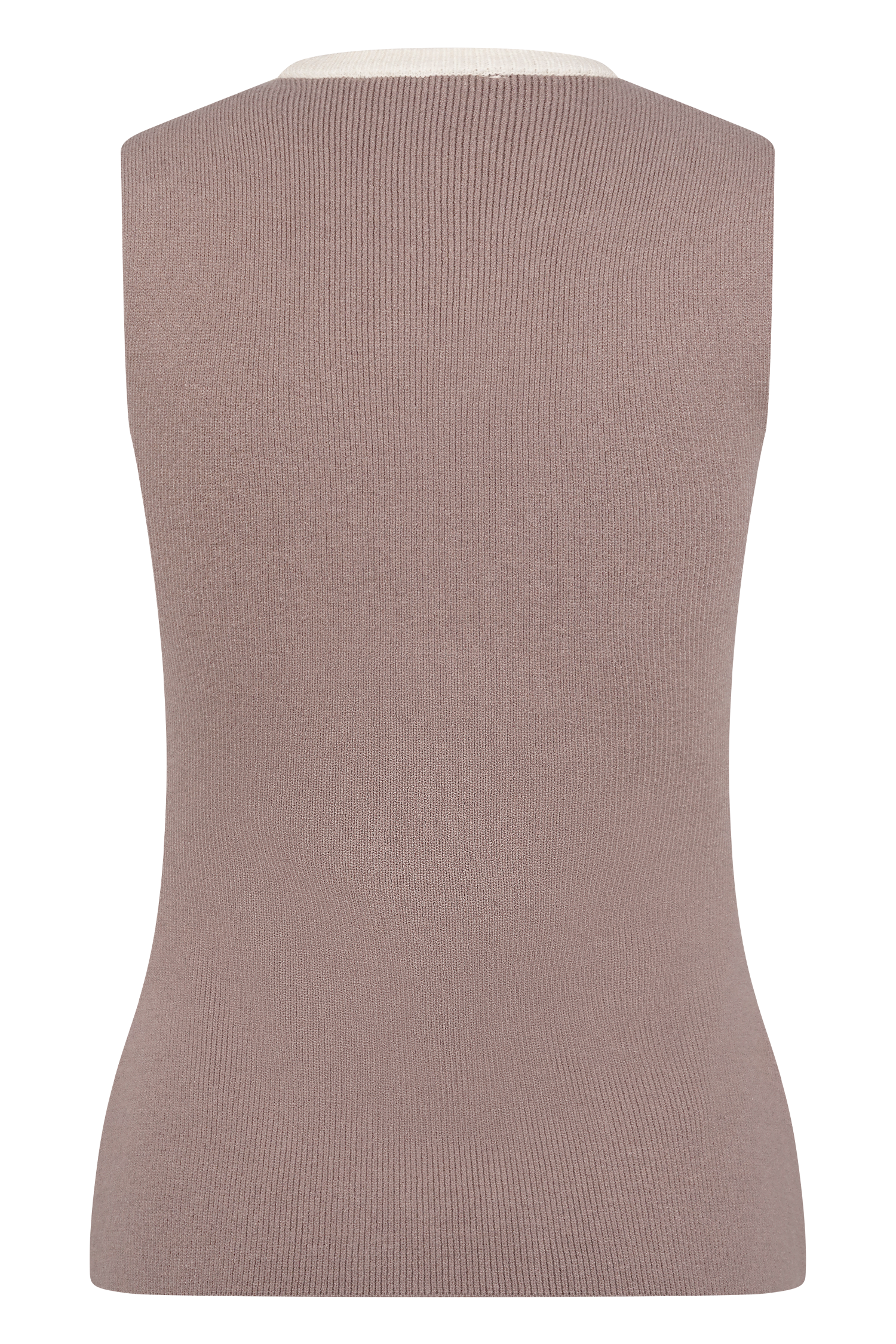 Pebble/ivory Contrast Knit Top