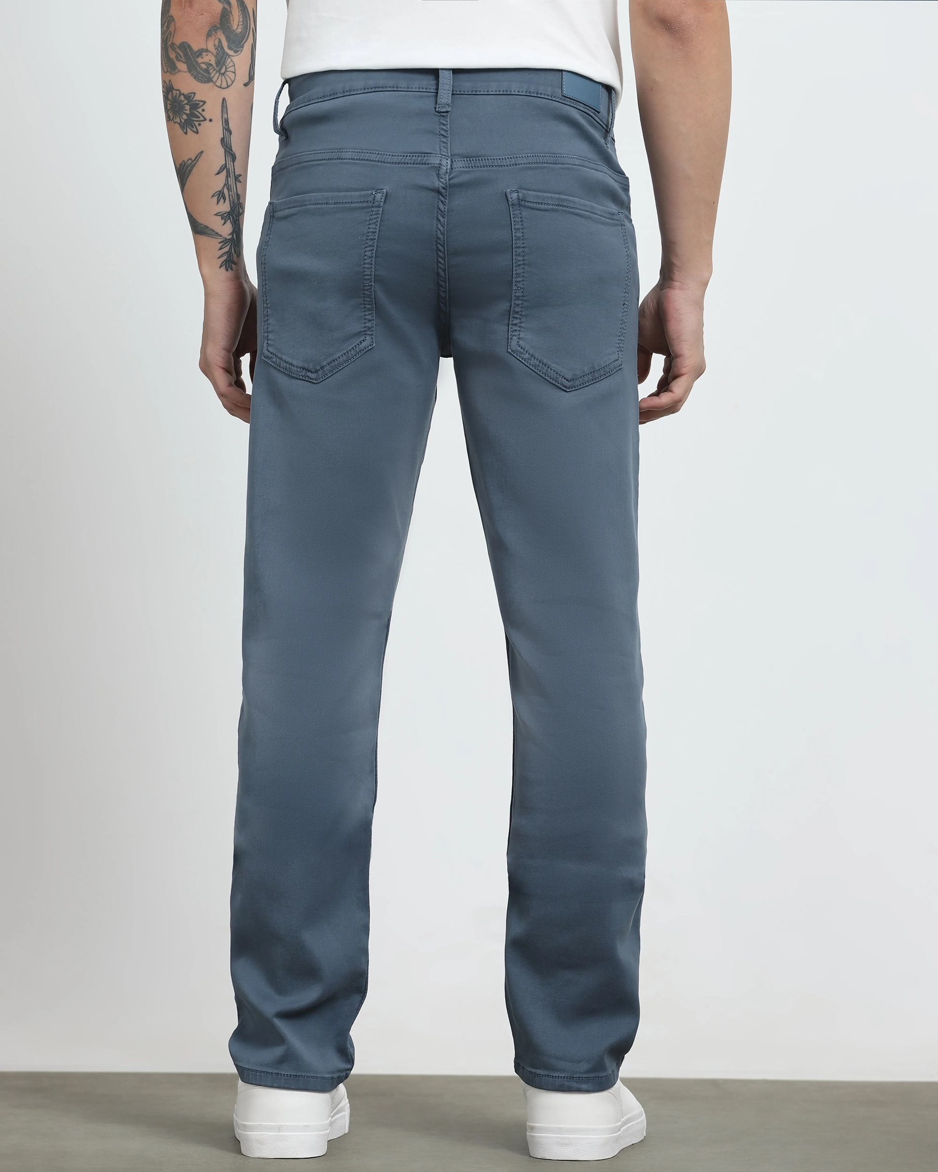 Classic Versatile And Comfortable Straight Blue Grey Jeans