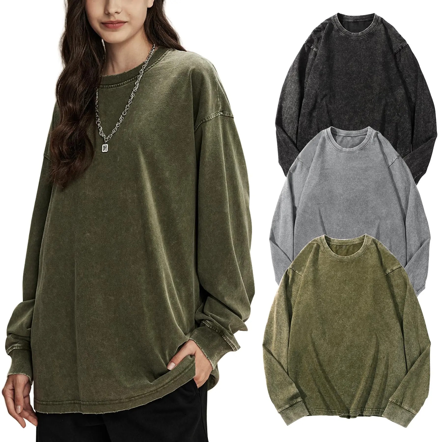 👕👕Unisex Acid Wash Long Sleeve T-Shirt